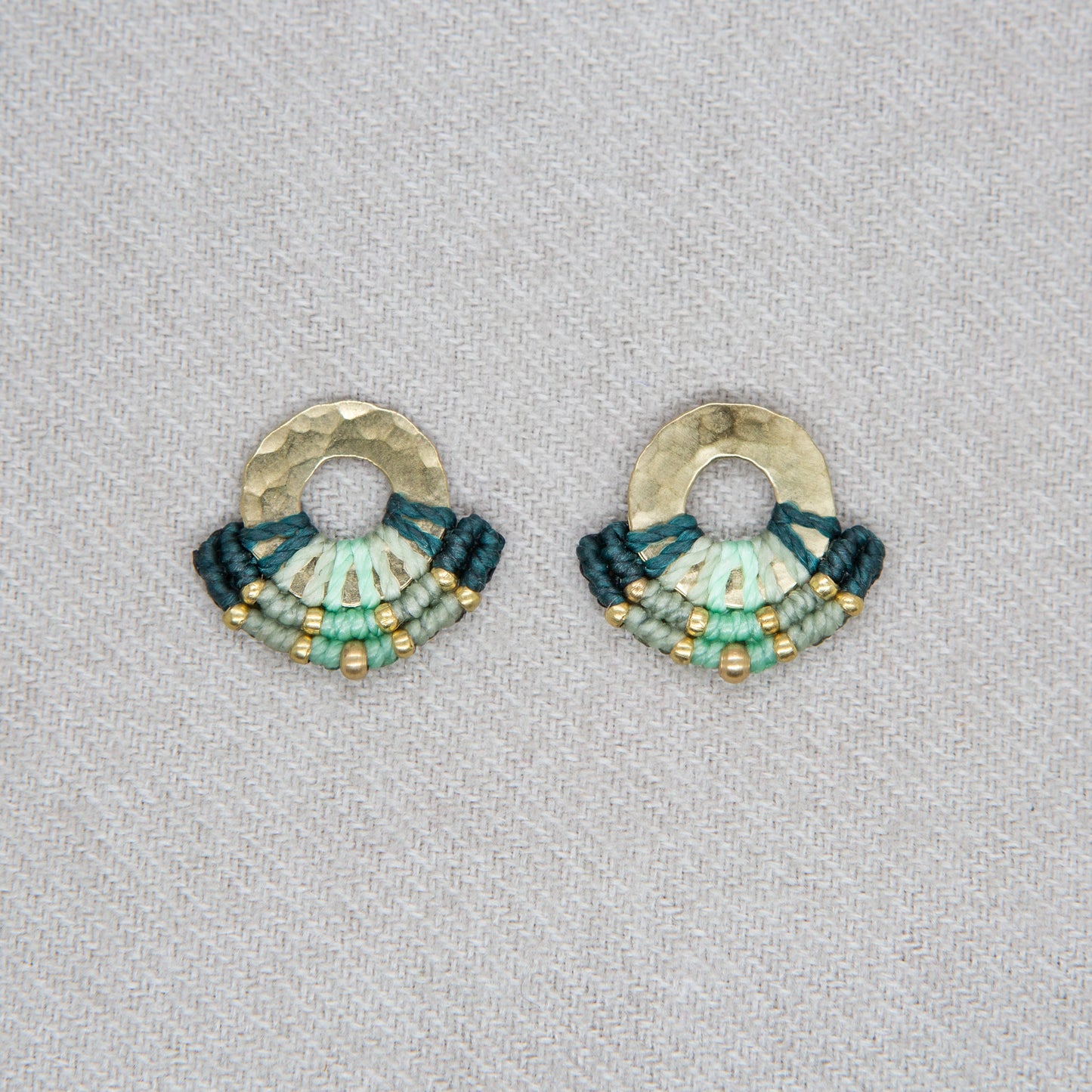 Aro Mini Argolla Bronce Verde Bosque
