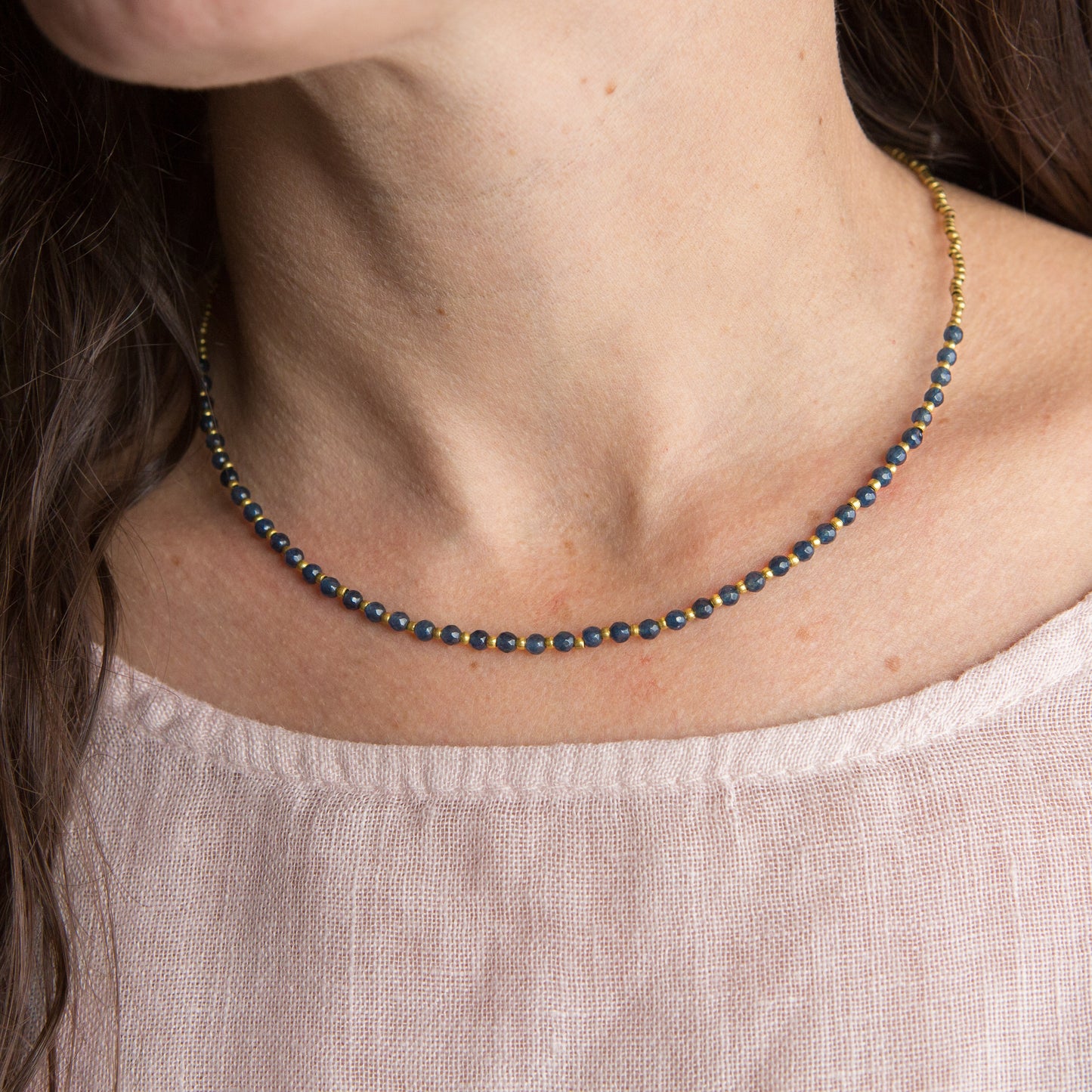 Collar Constelación Ágata Azul Marino