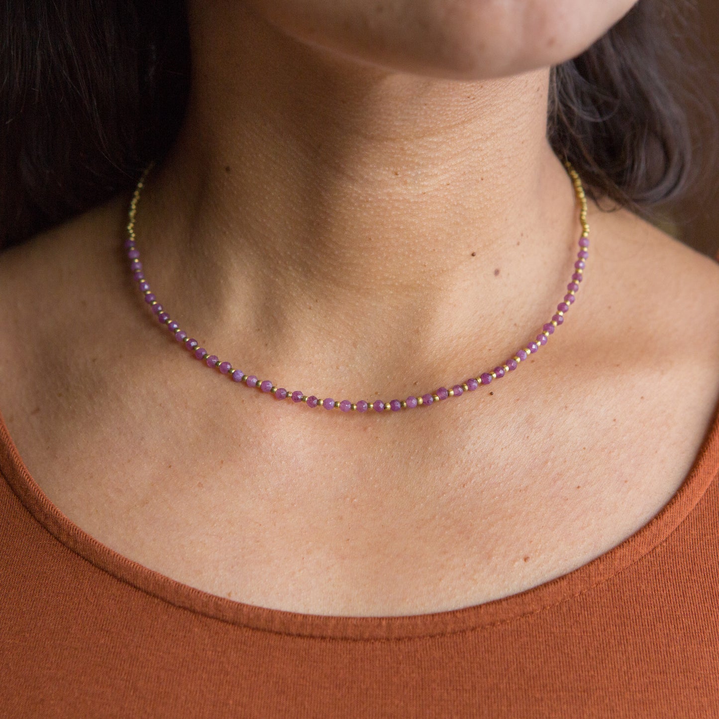 Collar Constelación Ágata Lavanda Oscuro