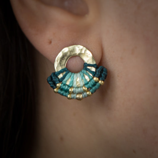 Aro Mini Argolla Bronce Verde Mar