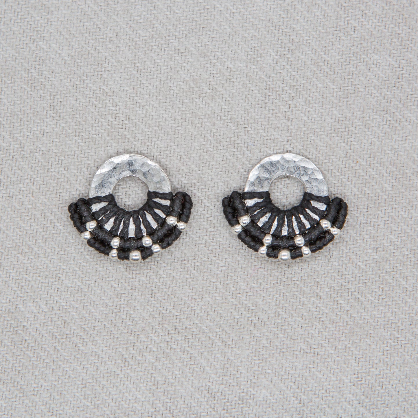 Aro Mini Argolla Plata Negro