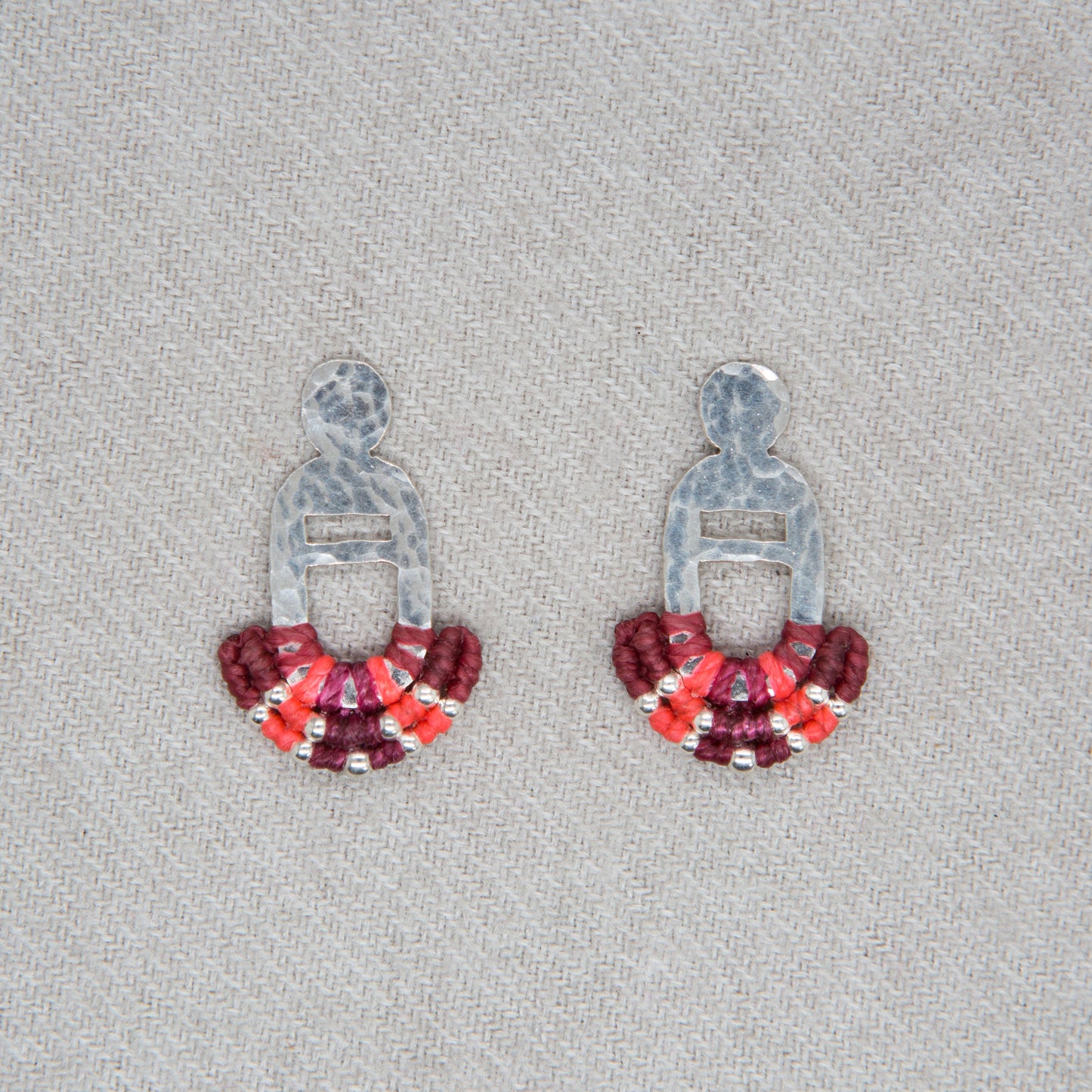 Aro Mini Egipto Plata Fucsia Fluor