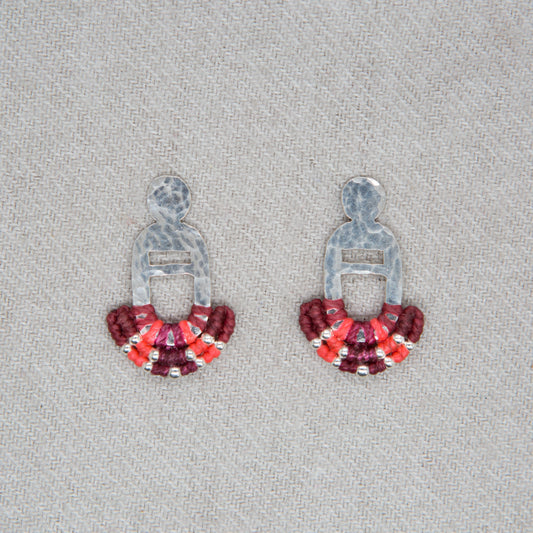 Aro Mini Egipto Plata Fucsia Fluor