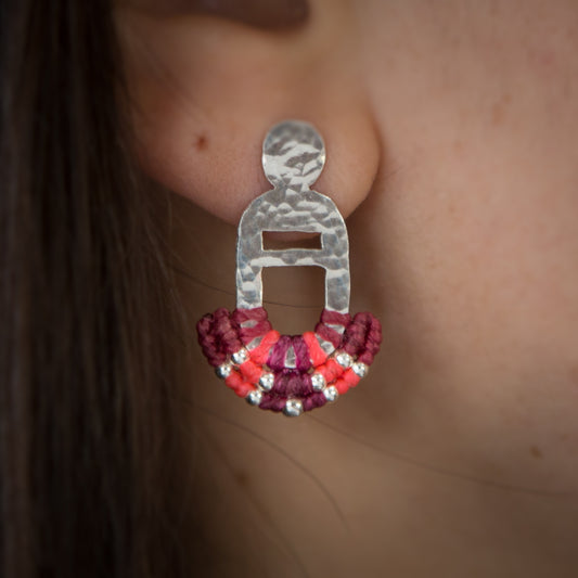 Aro Mini Egipto Plata Fucsia Fluor