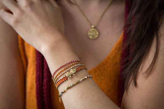 Pulsera Animal Anfibio Precolombino Naranja