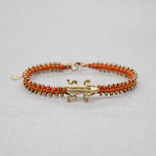 Pulsera Animal Anfibio Precolombino Naranja