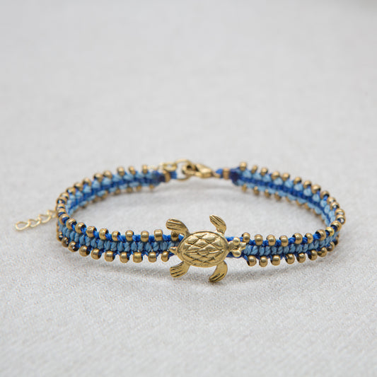 Pulsera Animal Tortuga Precolombina Azul