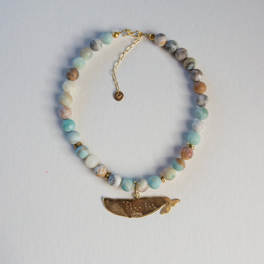 Collar Ballena Jorobada Amazonita