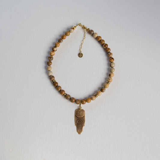 Collar Lechuza Jaspe Paisina