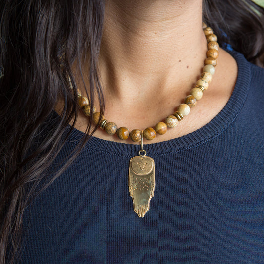 Collar Lechuza Jaspe Paisina
