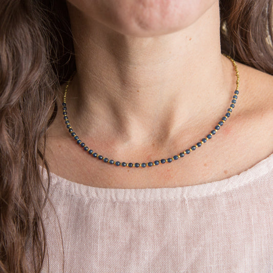 Collar Constelación Ágata Azul Marino