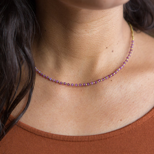 Collar Constelación Ágata Lavanda Oscuro