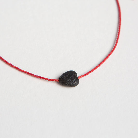 Collar Corazón Piedra Volcánica