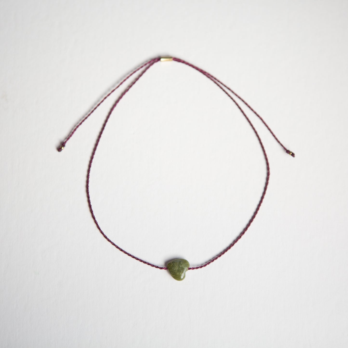 Collar Corazón Jaspe Verde Concho Vino