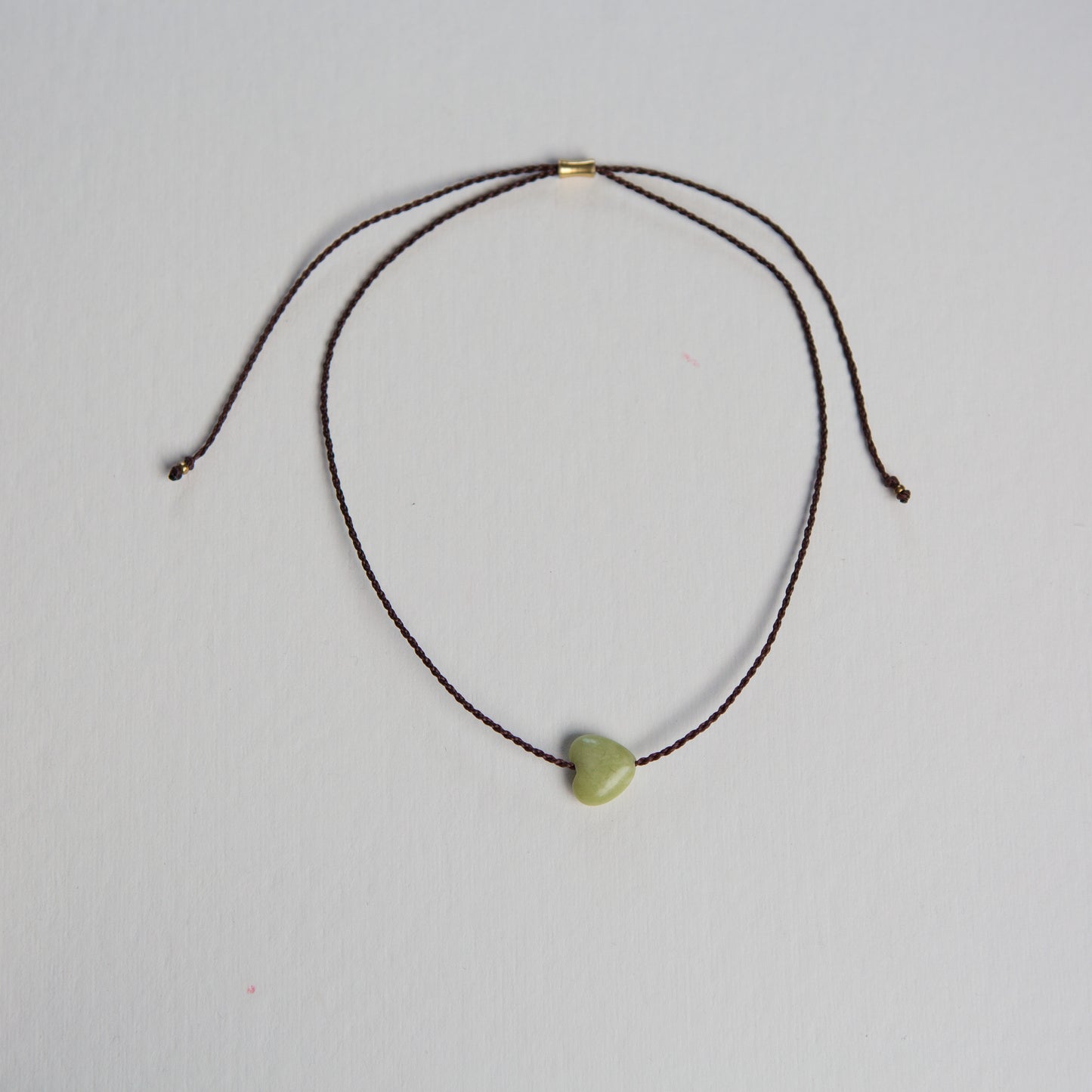 Collar Corazón Jaspe Verde Café Moro