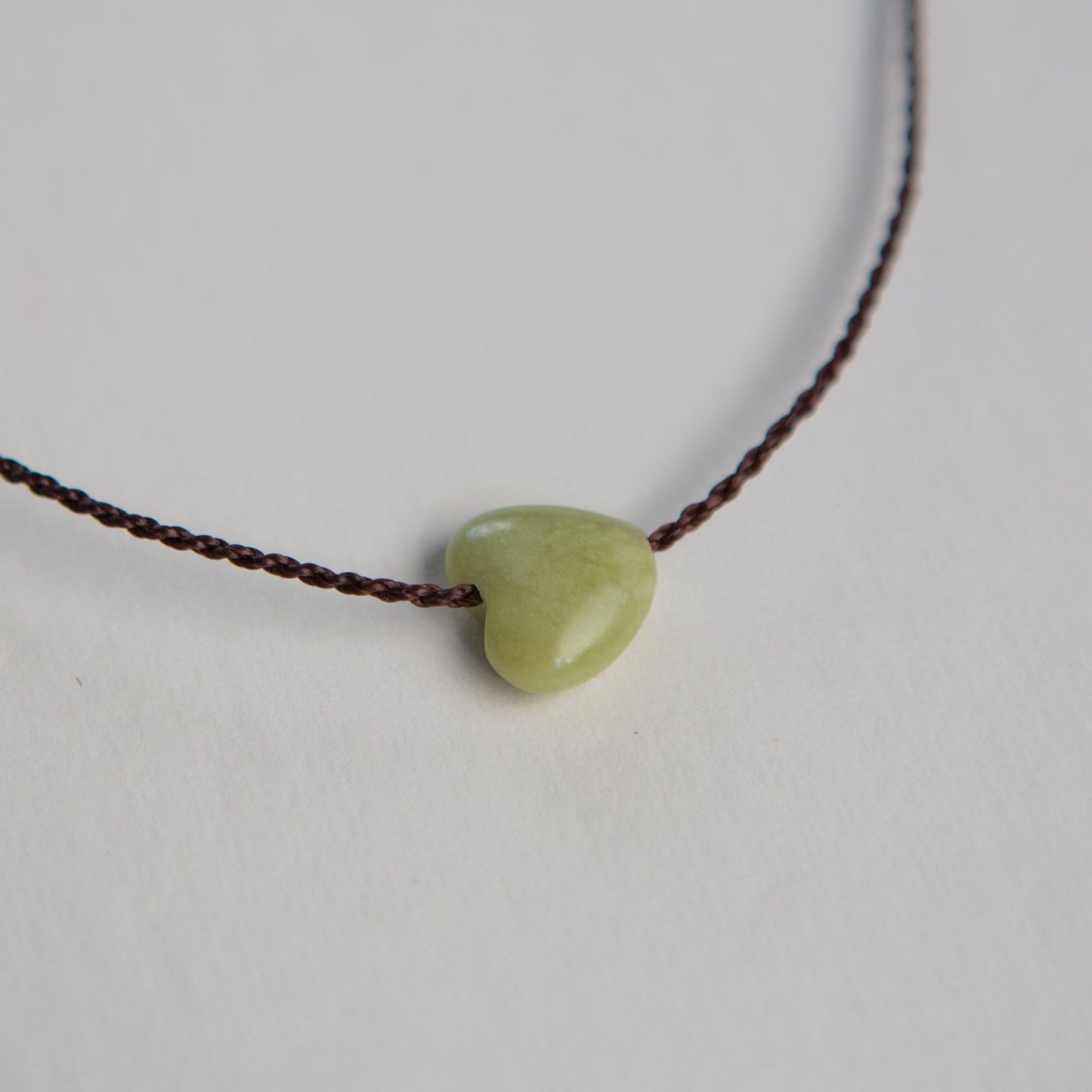Collar Corazón Jaspe Verde Café Moro