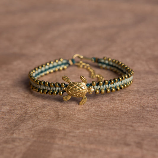 Pulsera Animal Precolombino Tortuga Verde Bosque