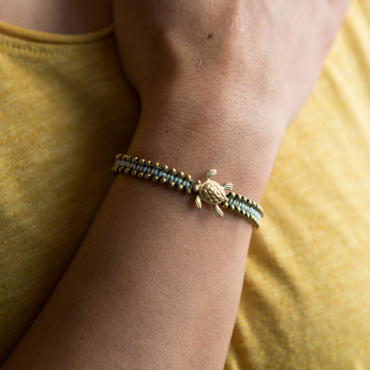 Pulsera Animal Precolombino Tortuga Verde Bosque