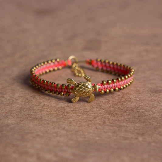 Pulsera Animal Precolombino Tortuga Fucsia