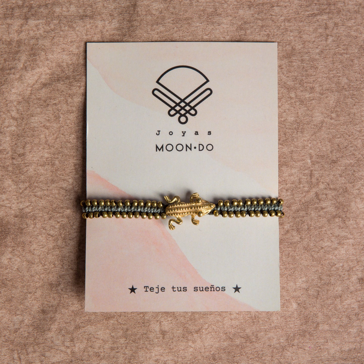 Pulsera Animal Precolombino Anfibio Gris/Negra