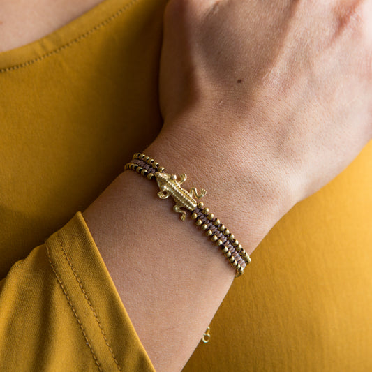 Pulsera Animal Precolombino Anfibio Café