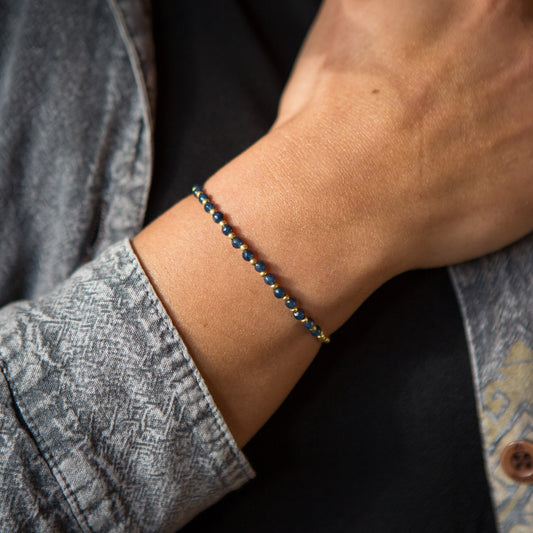 Pulsera Constelación Ágata Azul Marino