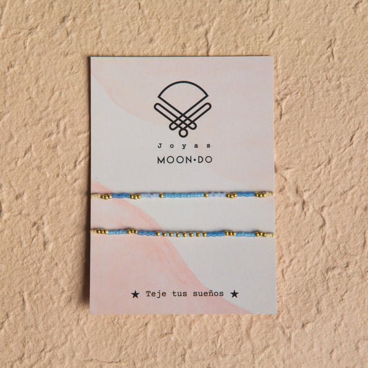 Pulsera Pack Miyuki Celeste