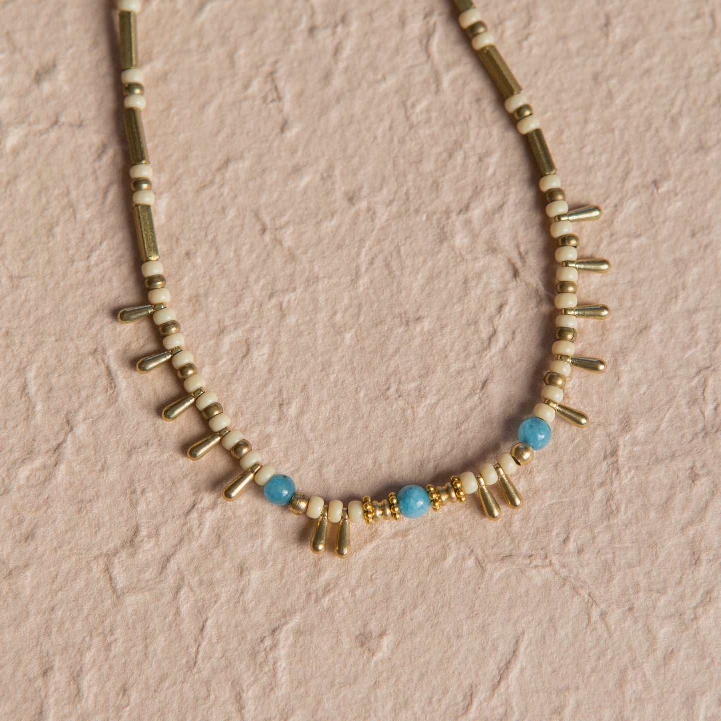 Collar Hindú Gotas Celeste