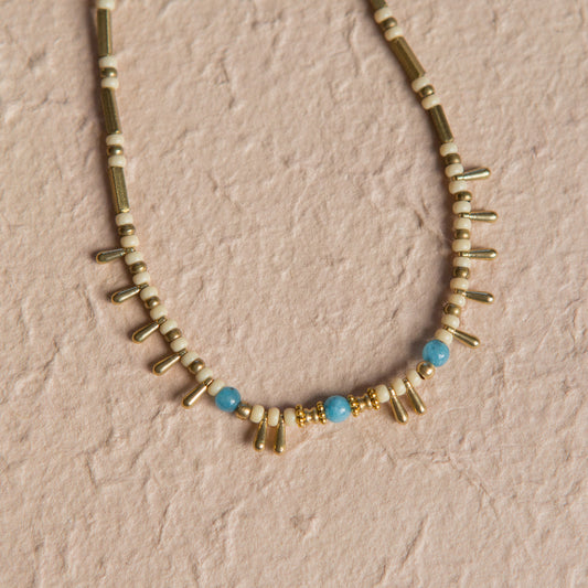 Collar Hindú Gotas Celeste