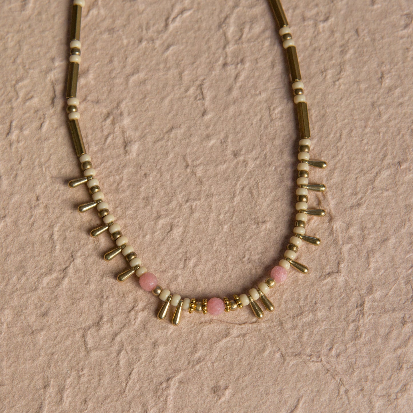 Collar Hindú Gotas Rosa