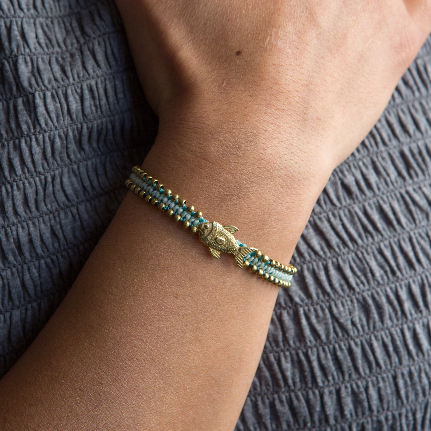 Pulsera Animal Precolombino Pez Turquesa