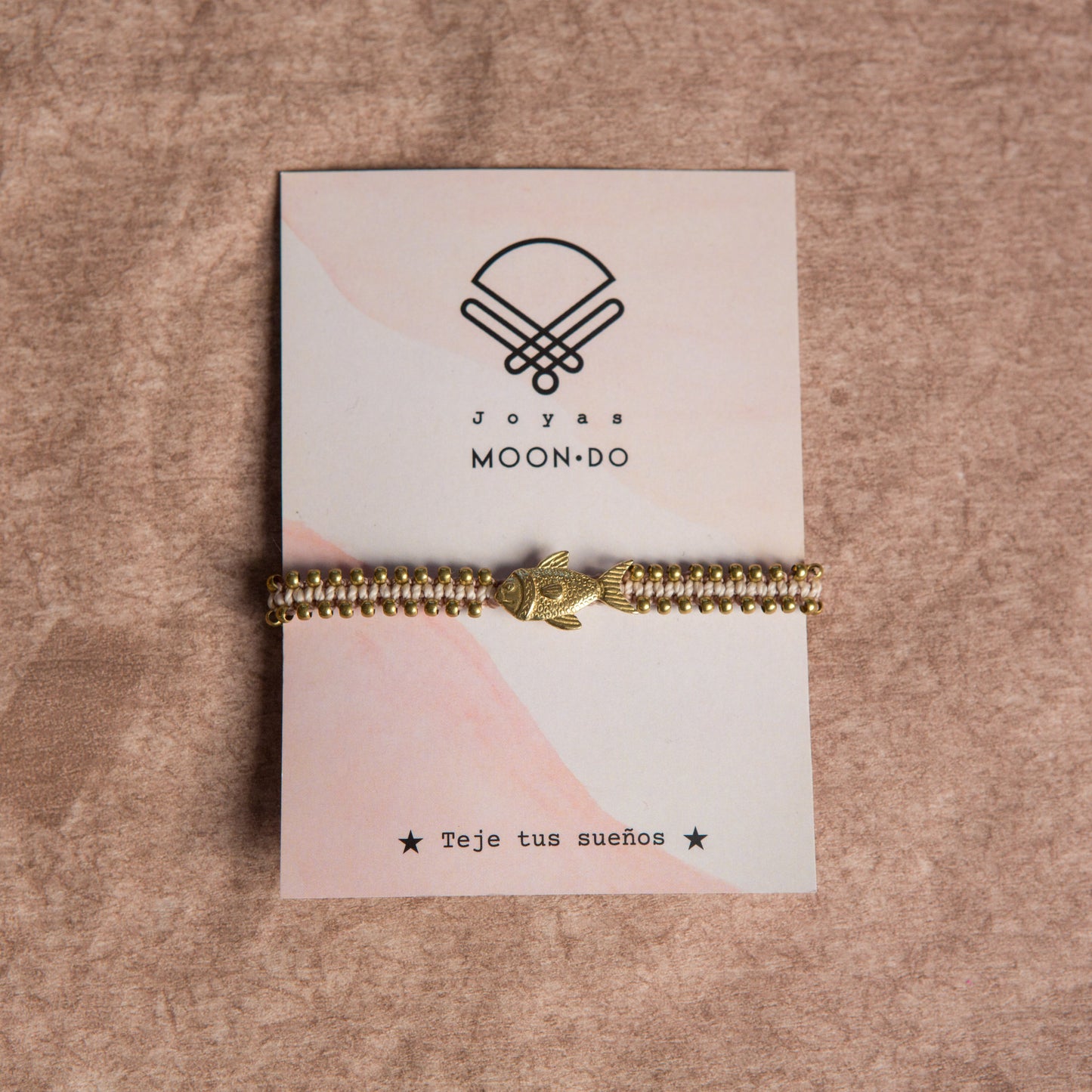 Pulsera Animal Precolombino Pez Crema