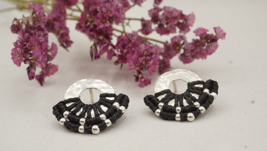 Aro Mini Argolla Plata Negro